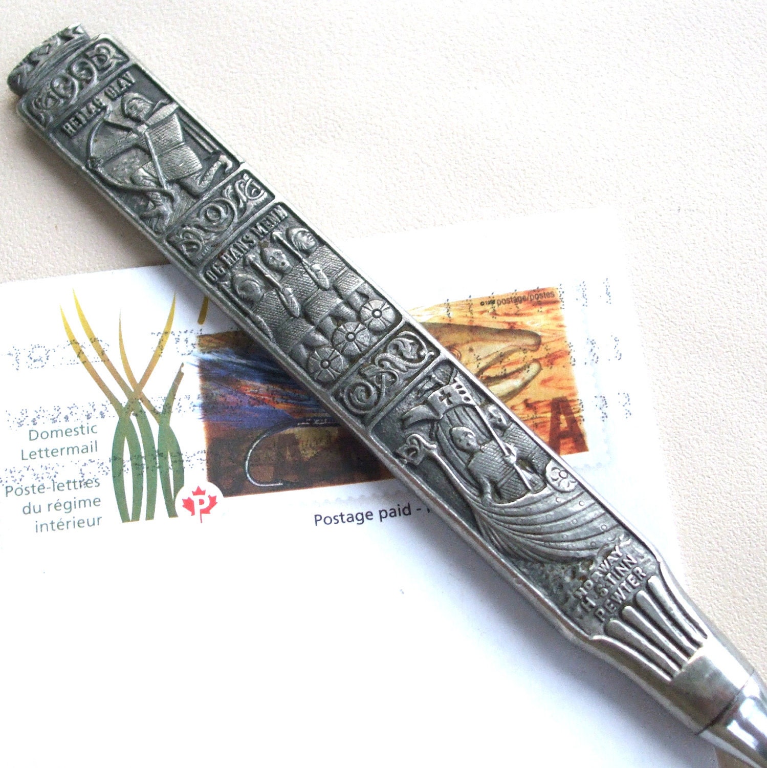 Vintage Norway Viking Pewter Letter Opener