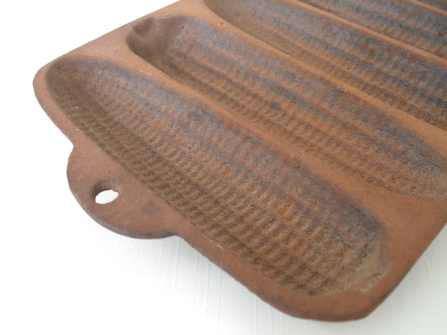 Antique Cast Iron Corn Bread Pan Mold Rustic Kitchen Decor