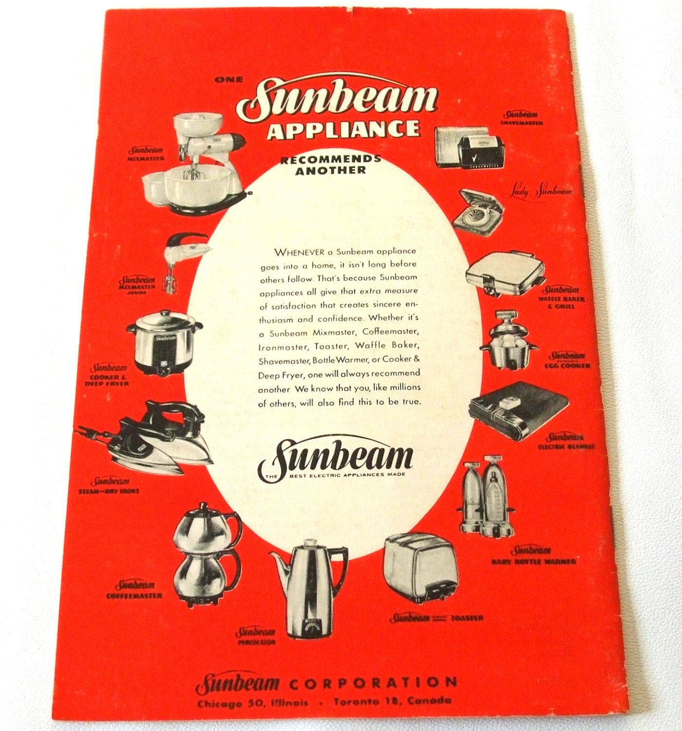 Vintage Sunbeam Electric Fry Pan Skillet Instruction Manual