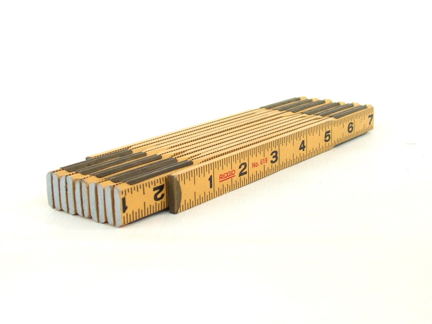 Wood Extension Folding Ruler Rigid 619 Made in USA