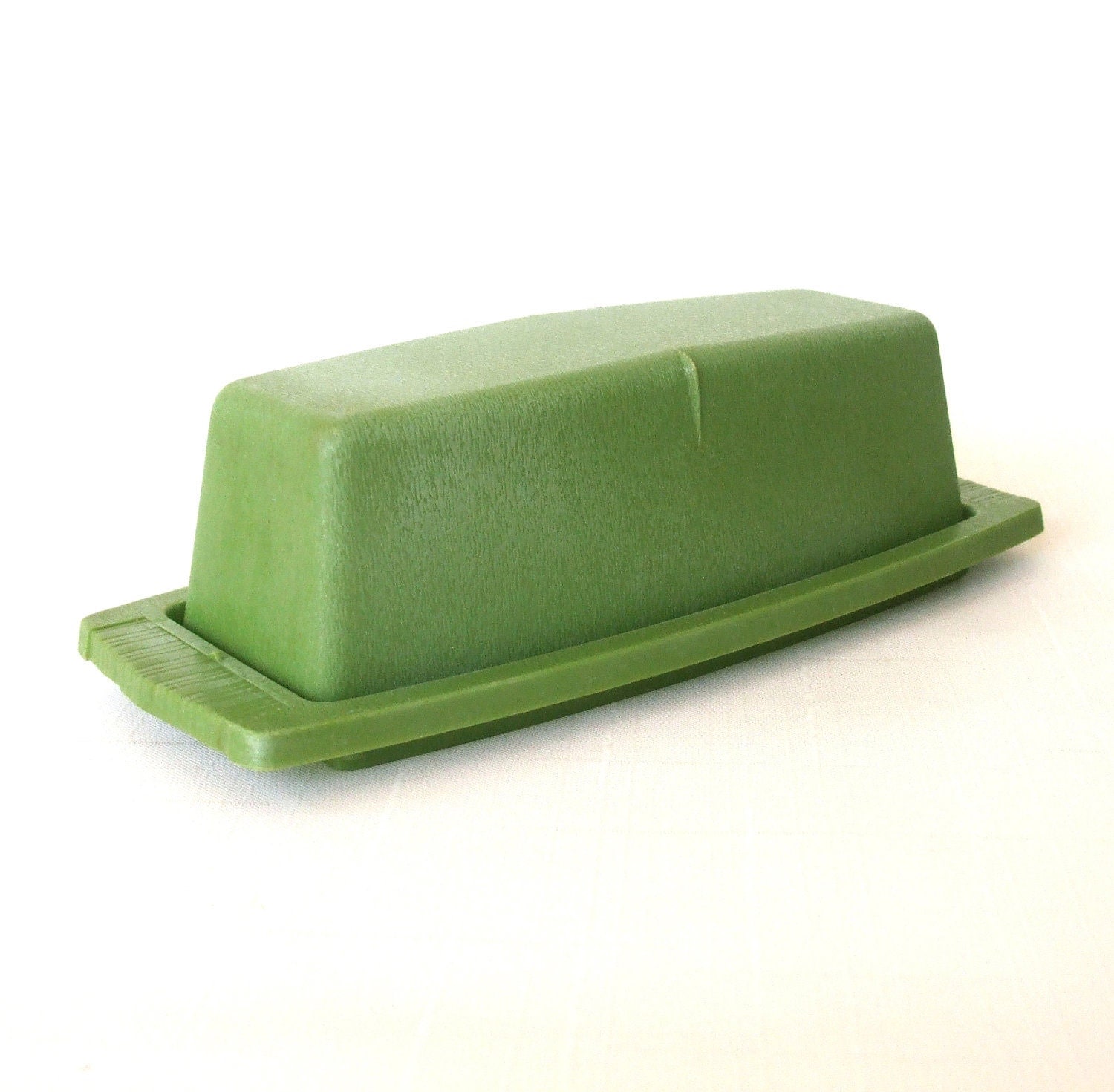 Vintage 1970s Plastic Butter Dish Avocado Green Max Klein