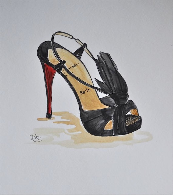 Original illustration: Louboutin heel fashion by KIMPETERSONART