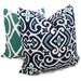 Robert Allen Moroccan Blue and Ultramarine Green Tile Decorative Pillow Cover 18x18, 20x20 or 22x22 - Toss Pillow - Throw Pillow