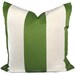 Green and White Cabana Stripe Indoor Outdoor Pillow Cover, 18x18, 20x20, 12x24 or 12x20