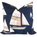 Blue Sailboat Decorative Pillow Cover Square, Eurosham and Lumbar pillow. Duralee, 18x18, 20x20, 22x22 Eurosham, or Lumbar pillow, Cushion
