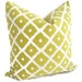 Lime Green and white Ikat Pillow Cover