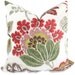 SALE. Jacobean Floral Decorative Pillow Cover Red, Green and Brown 18x18, 20x20, 22x22 Eurosham, Accent Pillow Throw Pillow - Pillow Cushion