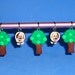 Polymer Clay Dog in Tire Swing with Tree Stitch Markers