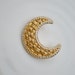 Monet Jewelry Moon Crescent Rhinestone Gold Vintage Brooch