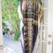 Vintage Caftan Dress Boho Beach Cover Up Navy Blue Gold Sheer