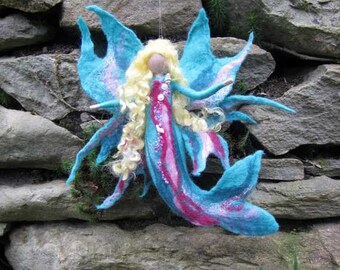AQUIMA, mermaid, Waldorf doll, Wool fairy ooak