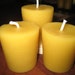 Natural Beeswax Votive Candles Set of 3 Pure Beeswax Pure bees wax Candles