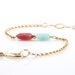 Red Jade And Amazonite 14K Gold Filled Bracelet