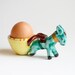 Donkey Pulling a Cart - Egg Cup in Yellow and Blue