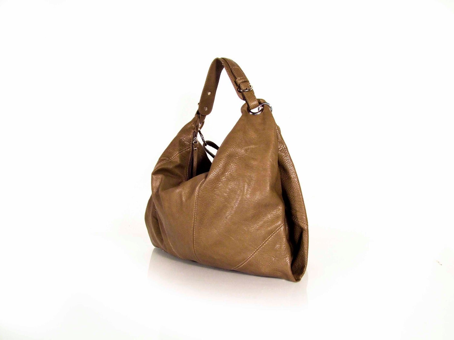 vegan leather handbag purse light brown. by VeganLeatherHandbags