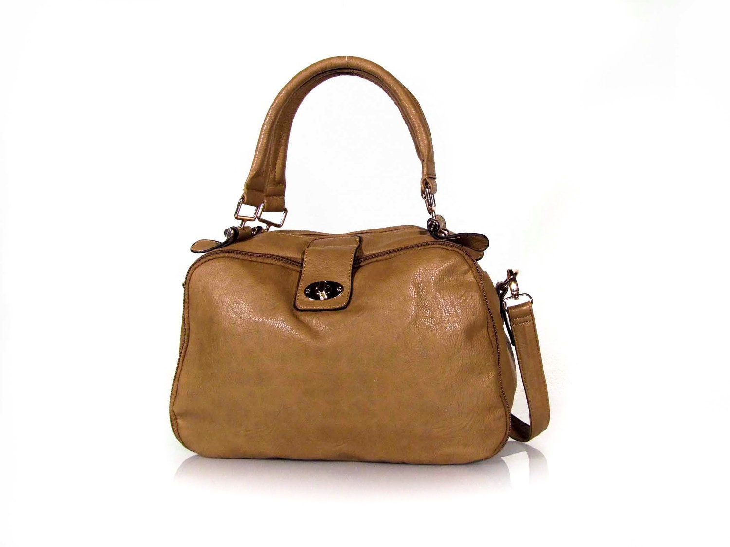 vegan leather handbag purse beige . the by VeganLeatherHandbags