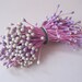 Vintage pink white purple Floral stamens, double ended stamens, lilac millinery pips, Ribbonwork, Floral, dolls, mixed media