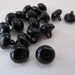Antique shoe buttons 9 mm to 10 mm, black buttons, 1910, metal shank, polished leather, genuine unused new old stock, teddy bear making