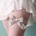 Liberty cotton bow garter Romantic roses OOAK by Jye, Hand-made in France