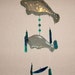 Manatees Glass Windchime - Recycled Stained Glass