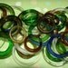 Recycled Blue, Green and Brown Recycled Kiln Polished Bottle Rings