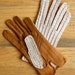 Vintage Driving Gloves Woven Cotton and Leather
