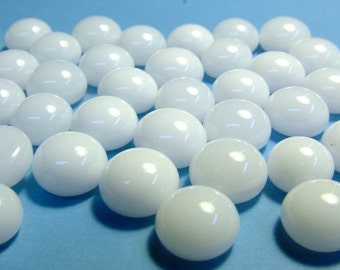 Kiln Formed Opaque White Glass Bubbles 45 Pieces (B337)