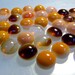 Kiln Formed Opaque Orange and Brown Streaked Glass Bubbles 45 (B251)