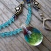 Glass Teardrop Crystal Czech Glass Blue Necklace
