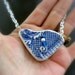 Scottish Sea Pottery Jewelry, Blue White Heart, Silver Chain