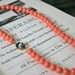 Coral Swarovski Pearl Necklace with Silver Night Crystal, Retro, Holiday Gift Idea