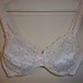 Vintage Eyelet style Floral Bra with Center pink Bow and 2 smaller bows at the top of the Straps