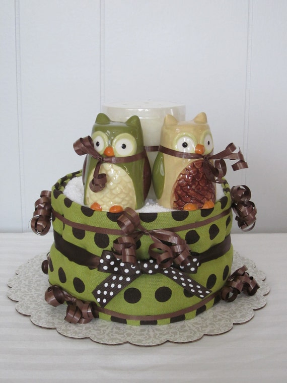 Owl Towel Housewarming Gift Cake