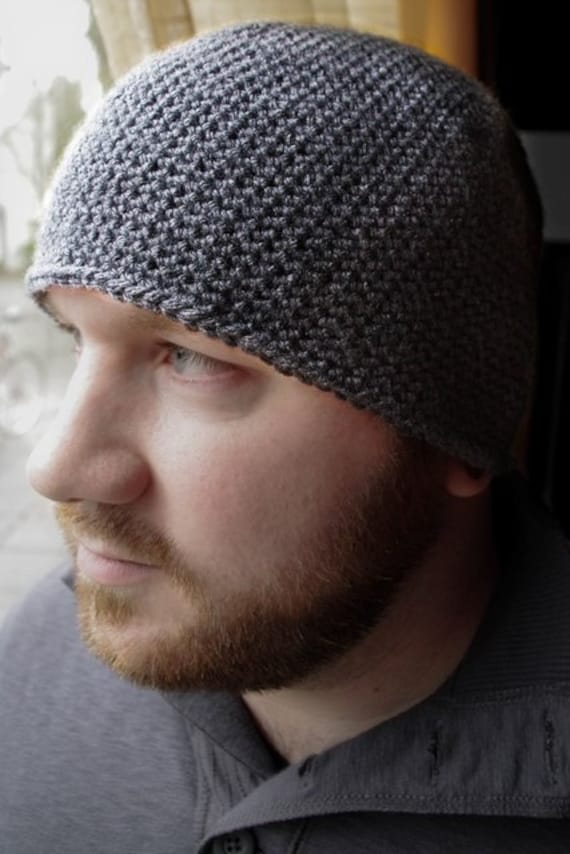 Mens Crochet Skull Cap Beanie CUSTOM SIZING & COLOR