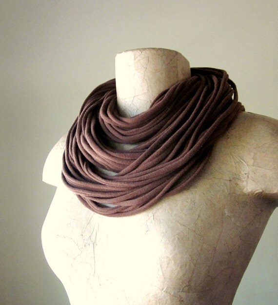 THE STANDARD cotton jersey scarf necklace in auburn brown