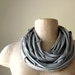 SEAMS cotton scarf necklace in sage green jersey - by EcoShag