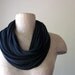 Eco Friendly Scarf Necklace - Black Upcycled Cotton Jersey T shirt Scarf Necklace