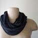 Upcycled Scarf Necklace - Eco Friendly Black Cotton Jersey Fabric Necklace - Upcycled T Shirt T Shirt Scarf