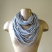 Upcycled Scarf Necklace - Heather Gray Eco Friendly T Shirt Infinity Scarf - Knots