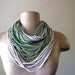 KNOTS cotton scarf in straw and asparagus green jersey - by EcoShag