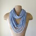 Knotted Scarf Necklace - Pale Heather Blue - Upcycled Jersey Cotton Fabric Necklace