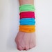 Eco Friendly Fabric Bracelets in Emma - Aqua Blue, Lime Green, Fuchsia, Bright Orange Upcycled Cotton Jersey