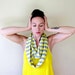 Handmade Infinity Scarf - Lightweight Sweater Scarf - Striped Knit Scarf - Knitted Scarf Gray Yellow Stripes