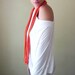 Closeout Sale - Tangerine Cotton Scarf Necklace - Infinity Loop Scarf - Eco Friendly Jersey Fabric Necklace