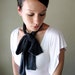 GREY Neck Bow - Sash, Ascot - Jersey Head Scarf, Hair Wrap, Headband - Womens Accessories