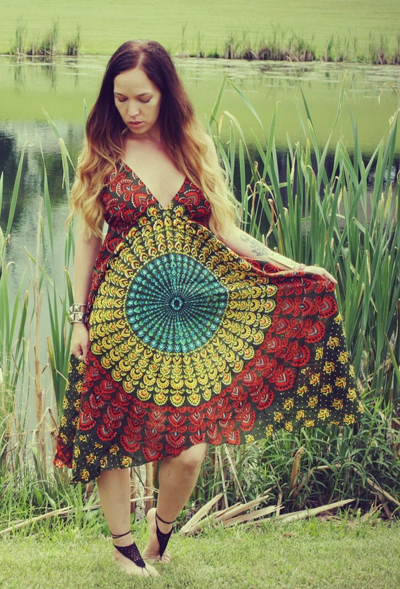 Handmade Hippie Dress NEW LENGTH Festival Dress Short