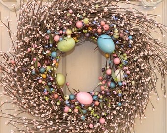 Spring Wreath - Outdoor Wreath - Berry Wreath - Easter Wreath - Egg Wreath