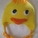 Yellow duck beanie for child