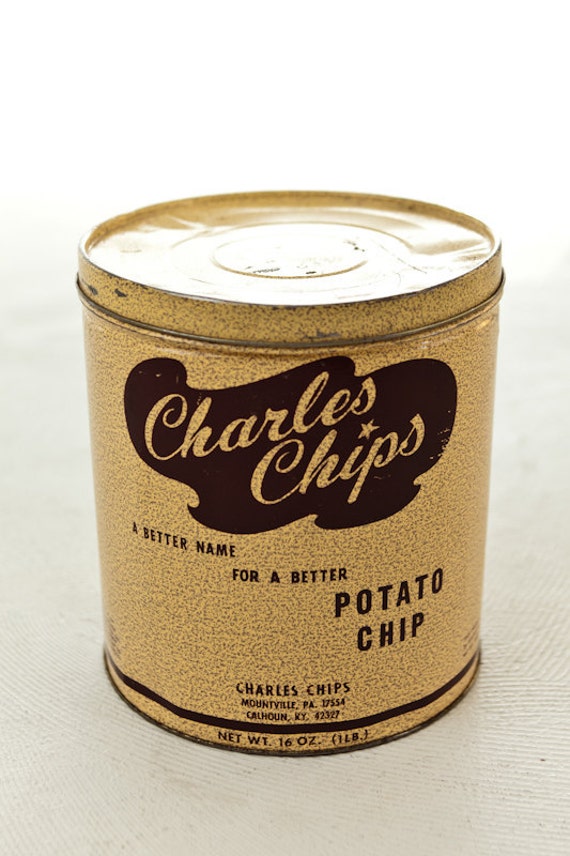 vintage charles chips tin