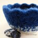Felted Wool Bowl - Blue and White